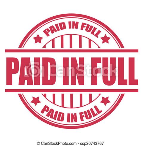 Clip Art Vector Of Paid In Full Stamp Paid In Full Grunge Stamp With