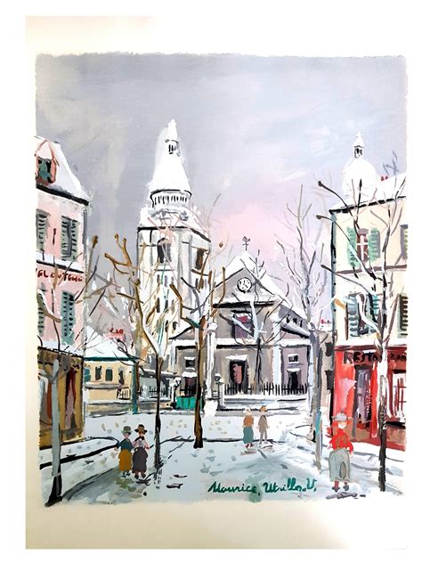 After Maurice Utrillo Inspired Village Of Montmartre Pochoir For