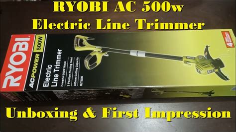 Ryobi W Ac Electric Line Trimmer Unboxing And First Impression Youtube
