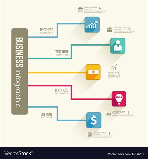 Infographic Business Flowchart Template Royalty Free Vector