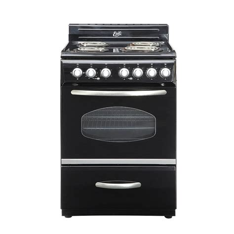 Epic 24 Inch Retro Style Electric Range In Black The Home Depot Canada