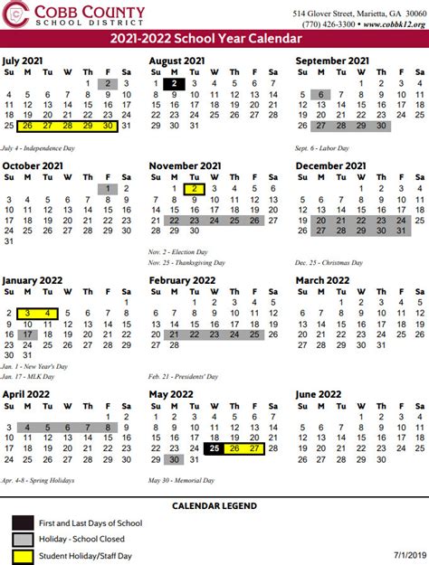 Cobb County 2022 23 School Calendar Printable Calendar 2022