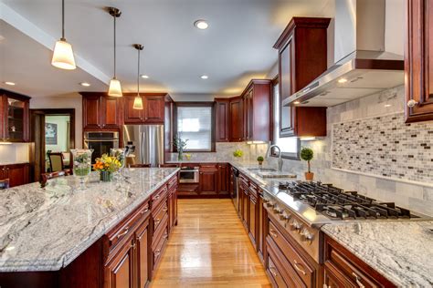 However, i would shy away from recommending you use the two colors together for your kitchen. Viscont White granite countertops with Cherry cabinets - Contemporary - Kitchen - Boston - by ...