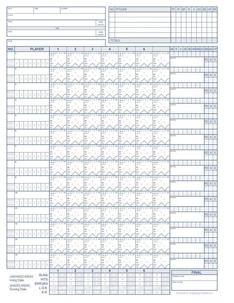 Excel Templates Downloadable Baseball Scorecard