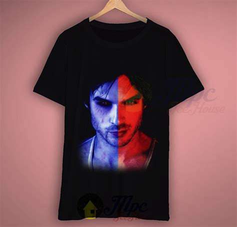 Damon Salvatore Vampire Diaries Eyes Black T Shirt Mpcteehouse