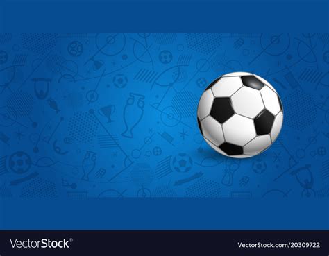 Soccer Ball On Blue Background Royalty Free Vector Image