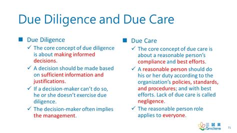 Which Best Describes Due Diligence Management