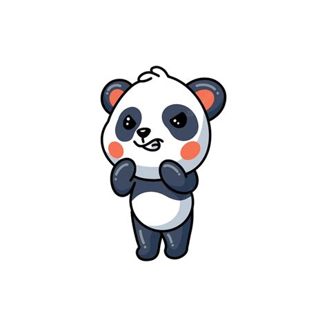 Premium Vector Illustration Of Cute Little Panda Angry Cartoon