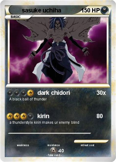 Pokémon Sasuke Uchiha 98 98 Dark Chidori My Pokemon Card