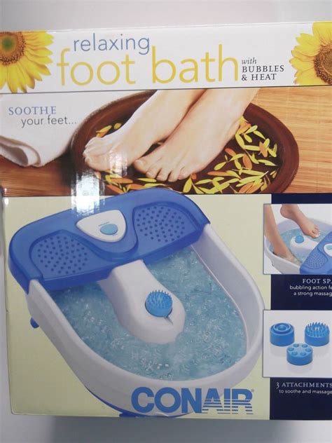 conair relaxing foot bath with bubbles heat pedicure spa bubbling vibration nib conair foot