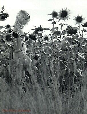 1960 Vintage Female Nude Woman Hippie Sunflower By KARL DE HAAN Photo