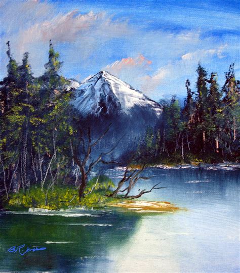 Mountain Lake Painting By Barry Jones Fine Art America