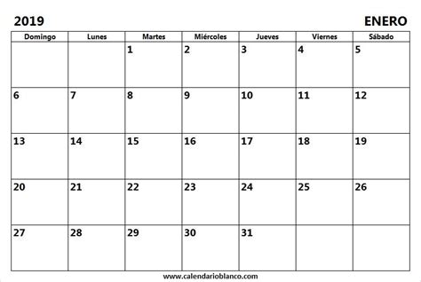 Calendario En Blanco Enero 2019 Audiovisuales Mediosaudiovisuales