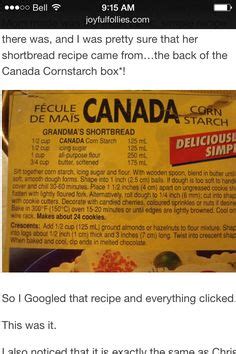 You need to make something called a slurry. Canada Corn Starch Shortbread Cookies.Old tried-and-true ...