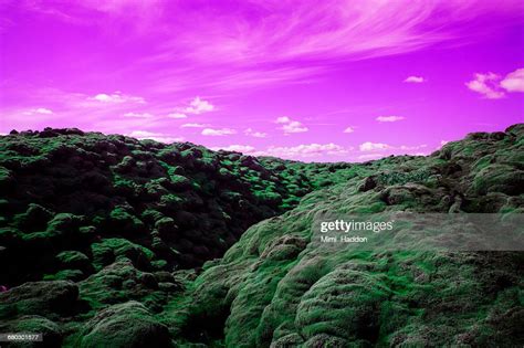 Surreal Volcanic Landscape In Southern Iceland High Res Stock Photo