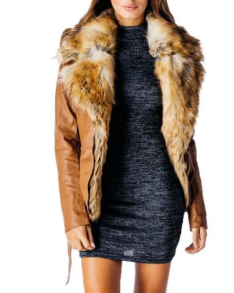 Quality service and professional assistance is provided when you shop with aliexpress, so don't wait to take advantage of our prices on these and other items! Ladies Womens Faux Fur Collar PU Leather Look Mid Length ...