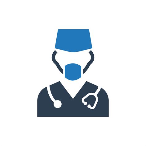 Surgeon Icon Avatar Doctor Surgeon In Hat And Mask 6389907 Vector Art