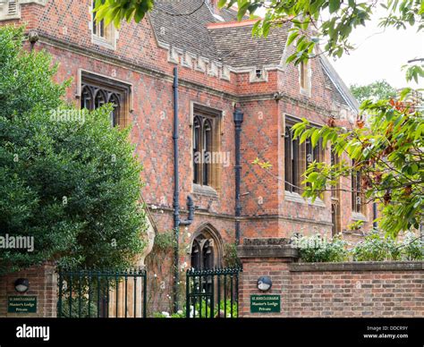 St Johns College Masters Lodge Cambridge England Stock Photo Alamy