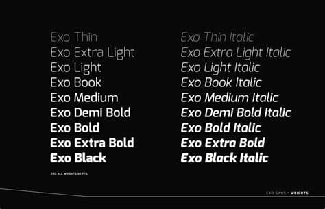 Otf and ttf file format font case: Exo Font Family · 1001 Fonts