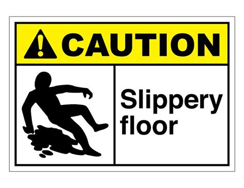 ansi caution slippery floor