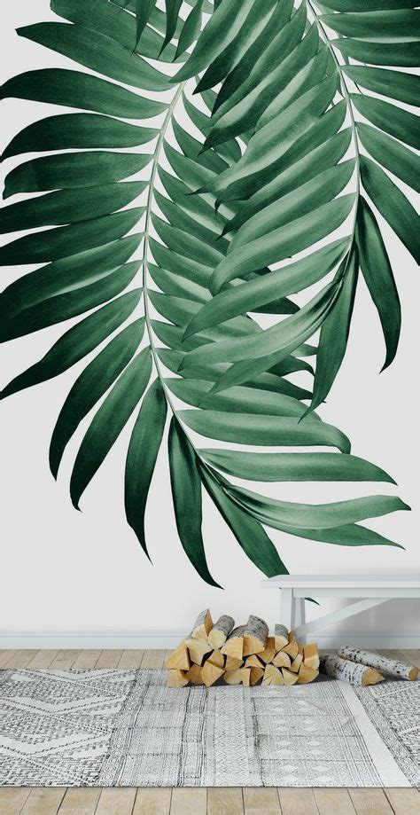 Palm Leaves Tropical Green 4 Wall Mural See