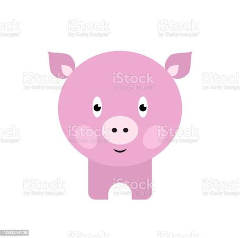 Cute Pig Cartoon Happy Smiling Little Baby Pig Stock Illustration