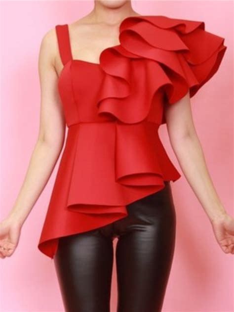 Ruffled One Shoulder Top On Storenvy