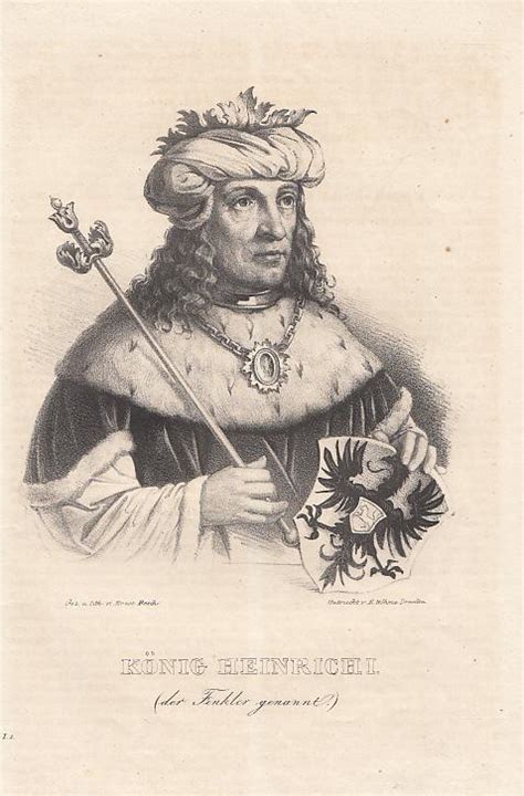 Porträt Halbfigur Mit Zepter Und Wappen Original Lithographie Von M