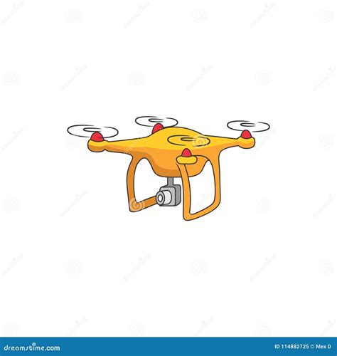 Drone Cartoon With A Small Camera Stock Vector Illustration Of Rotor