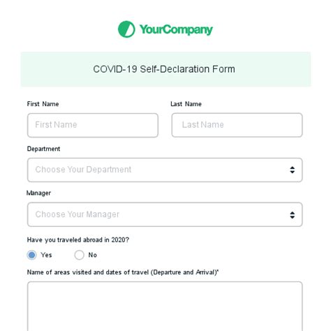 You must complete this additional medical statement to enroll in 1. COVID-19 Self-Declaration Form | Formstack