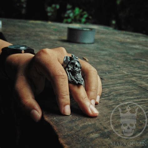 BLACKBEARD Skull Ring Rings Pewter Original Handmade Etsy