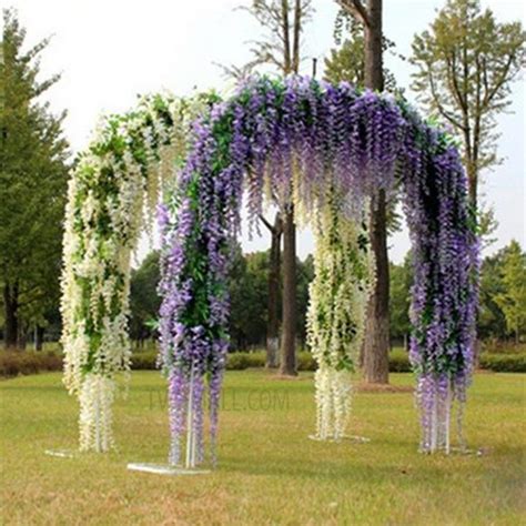 12 pack one set artificial wisteria vine silk hanging flower wedding festival decor white 8