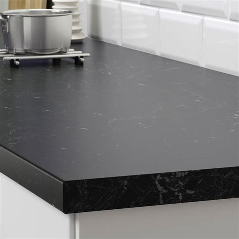 SÄljan Black Marble Effect Laminate Worktop 186x38 Cm Ikea