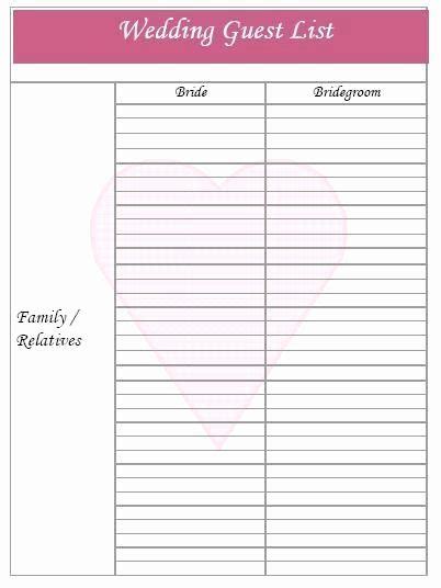 Use it to record your wedding list. Wedding Guest List Templates Free Lovely 25 Best Ideas ...