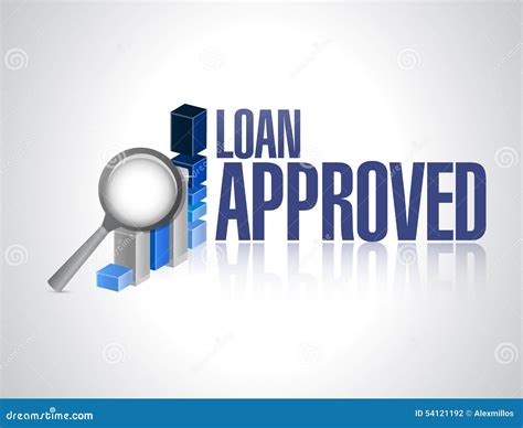 Loan Approved Business Graph Sign Concept Stock Illustration