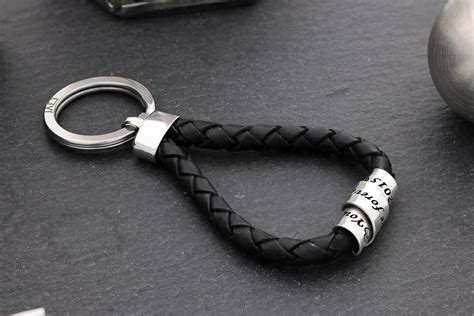 Engraved Keychain For Men Luxury Keychain For Men Leather Etsy