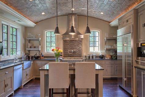 Yes, it is vaulted kitchen ceiling. brick barrel vaulted ceiling kitchen traditional with ...