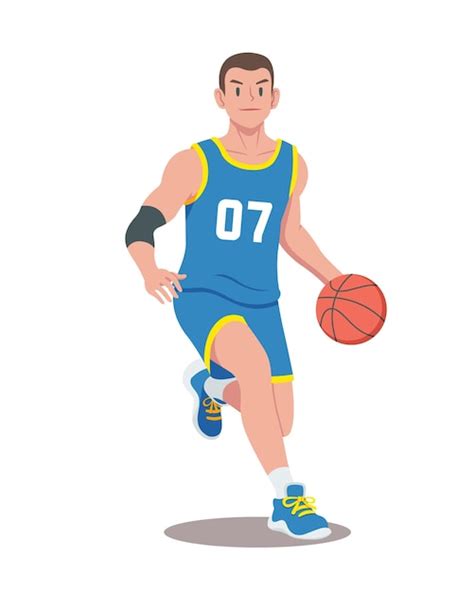 Premium Vector Flat Style Basketball Player Cartoon Illustration