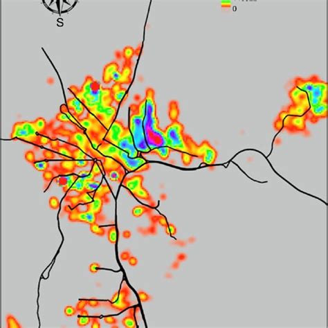 Map Of The First Proposed Bus Network And Population Density Of