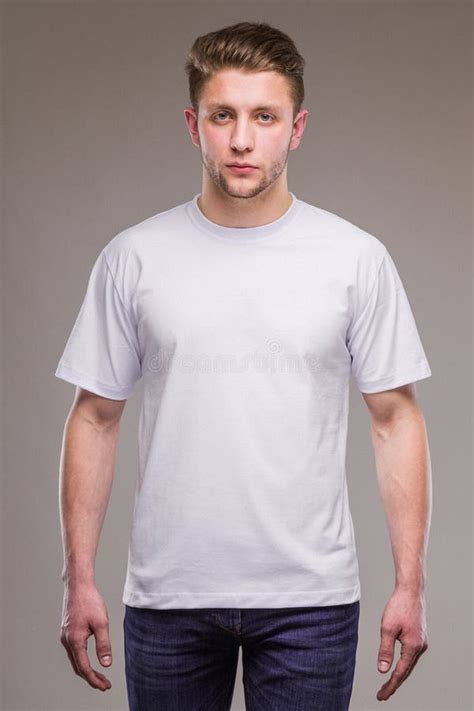 Guy In White T Shirt Stock Image Image Of Model Person 103284825