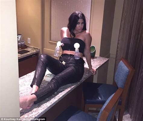 Kourtney Kardashian Shares Instagram Shot Of Herself Pumping Breast Milk Daily Mail Online