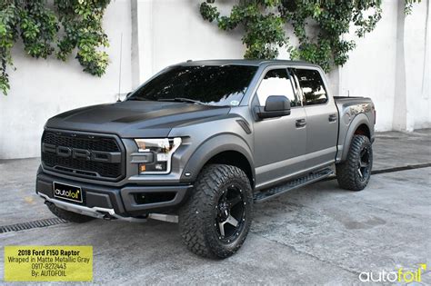 2018 Ford F150 Raptor Wrapped In Matte Metallic Gray Foil Autofoil