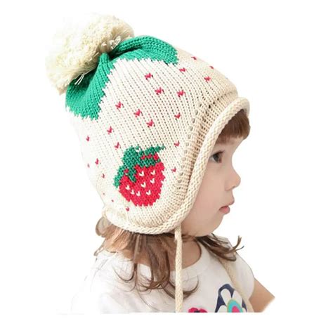 Cute Winter Hats For Baby Girls Winter Warm Baby Kid Girl Strawberry