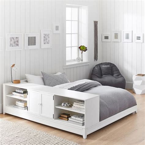 Ultimate Platform Bed Cubby Cabinet Set Pbteen Teen Bedroom Sets