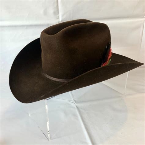 Vintage Stetson Range Cowboy Hat And Jbs Branding Iron Pin