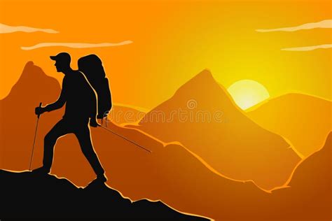 Hiking Man Background Stock Vector Illustration Of Outdoors 82846629