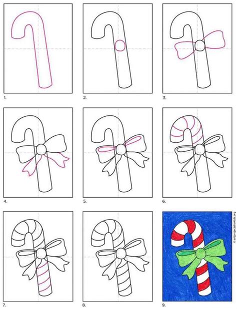 How To Draw A Candy Cane · Art Projects For Kids Christmas Drawings