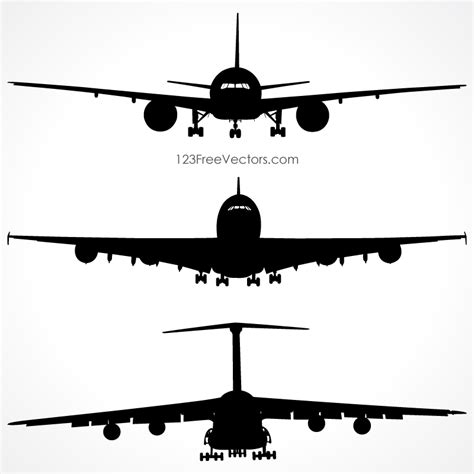 Airplanes Silhouette Front View Vector Free Download Free Vector Art