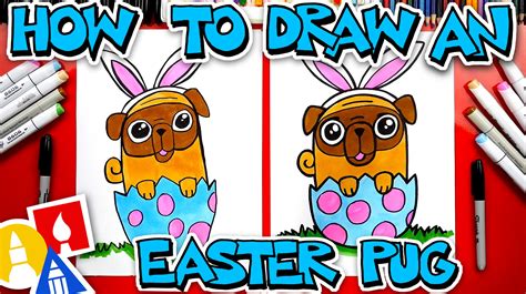 How To Draw An Easter Pug Bunny Art For Kids Hub