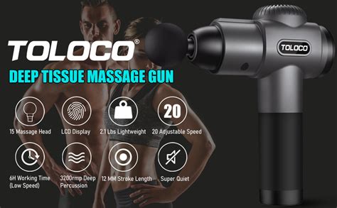 Toloco Massage Gun Upgrade Deep Tissue Massage Gun For Athletes Handheld Percussion Muscle